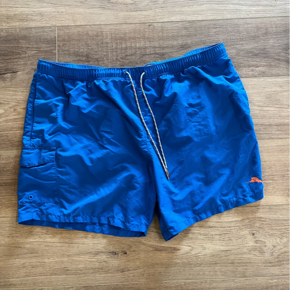 Tommy Bahama Blue Swim Trunks with Light Piping